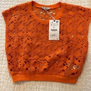 Orange crochet top